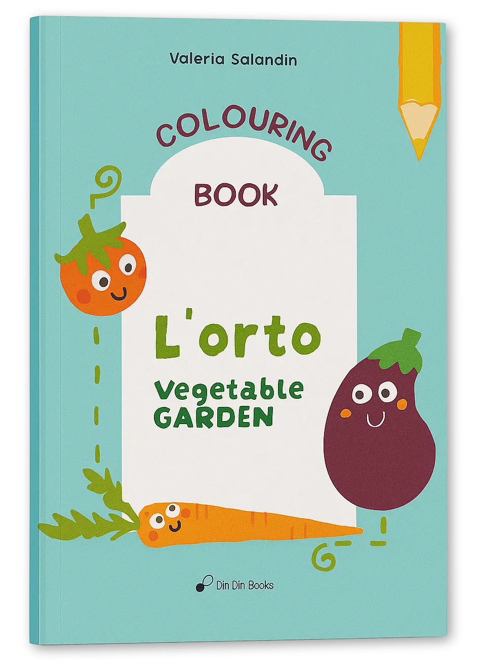 Copertina libro illustrato per bambini Vegetable Garden: Colouring Book di Valeria Salandin